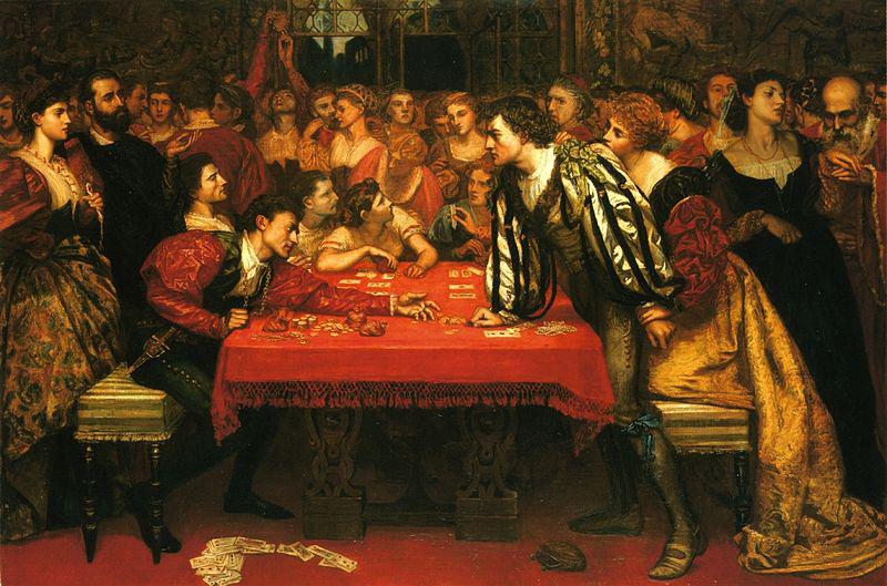Valentine Cameron Prinsep Prints A Venetian Gaming-House in the Sixteenth Century oil painting picture